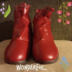 Elegant Red Ankle Booties